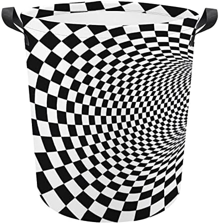Psihodelična vrtložna crno-bijela košara za rublje sklopiva košara za rublje torba za odlaganje rublja s ručkama