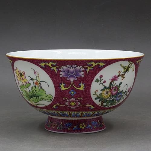 XIALON 13CM 5.1in qing dinastija qianlong godina caklina boja prozor cvjetna zdjela ptica ukras domaćinstva