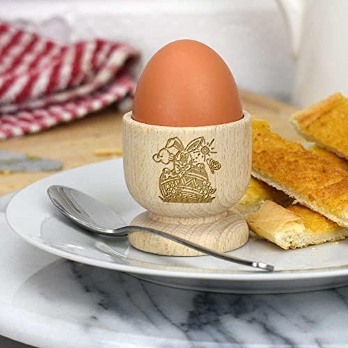 Drvena šalica za jaja Uskršnji Zeko i jaja