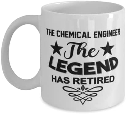 Šalica kemijskog inženjera, legenda u mirovini, novost, jedinstvene ideje za poklone za kemijskog inženjera, šalica za kavu, šalica
