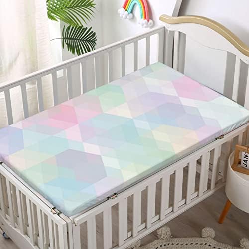 Pastelni tematski obloženi krevetić, Standardni madrac za krevetiće ugrađeni list za malu madracu madrac listovi za bebe i krevete