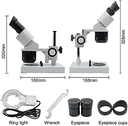 Binokularni stereo mikroskop od 10 do 20 do 30 do 40 do industrijski mikroskop s pozadinskim osvjetljenjem i okularom za popravak sata