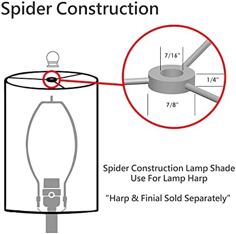Aspen Creative 31058 Prijelazni bubanj u obliku pauka za građevinsku lampicu u bijeloj, 8 širokoj