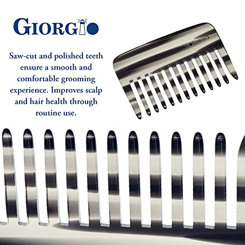 Giorgio G51 Graphite Mala putnička torbica za odvajanje kosa češalj, široki češalj za zube za gustu kovrčavu valovitu kosu. Kompani