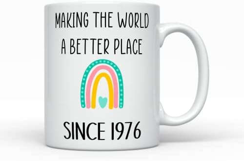 Čineći svijet boljim mjestom od 1976., rođene 1976. Šalica za kavu, stara 46 godina, ženski poklon za 46. rođendan, sadašnjost čuvača