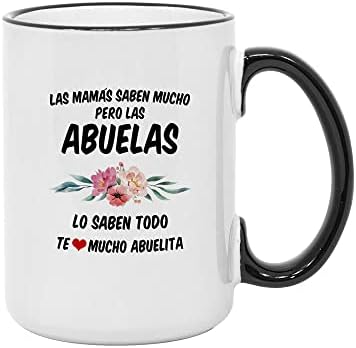 CASIKA ABUELA Pokloni na španjolskom. Regalos Para Abuela šalica za kavu. Las Mamas Saben Mucho Las Abuelas Lo Saben Todo. Kup za Grandu