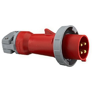 Hubbell Ožičenje HBL432P3W PIN i Rukav muški utikač 32 amp 380 volt 3-polni tlačni tlačni vijak za tlačni kabel za priključak crveni