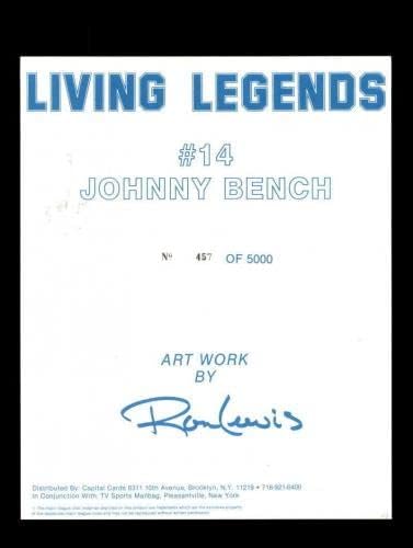 Johnny Bench PSA DNA potpisana 8x10 Ron Lewis Photo Autographid Reds - Autografirane MLB fotografije
