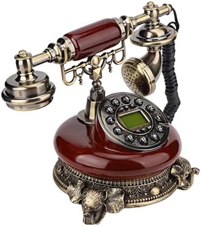 Vintage biranje telefona, retro vintage telefon s LCD zaslonom pozivatelja, europska smola rotacijskog biranja telefona s kalendarskim