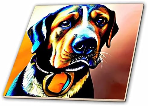 3. Zapanjujući portret psa pasmine Labrador Retriver. Obiteljski poklon u stilu digitalne umjetnosti-pločice