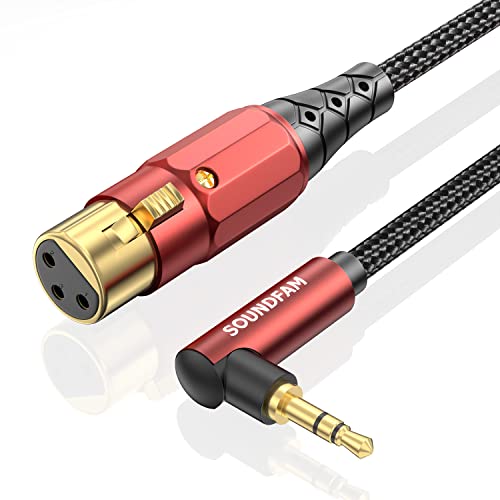 Soundfam 3,5 mm do XLR Premium Microphone kabel 10ft, 90 stupnjeva desni kut 3,5 mm mužjaka do XLR ženskog neuravnoteženog kabela za