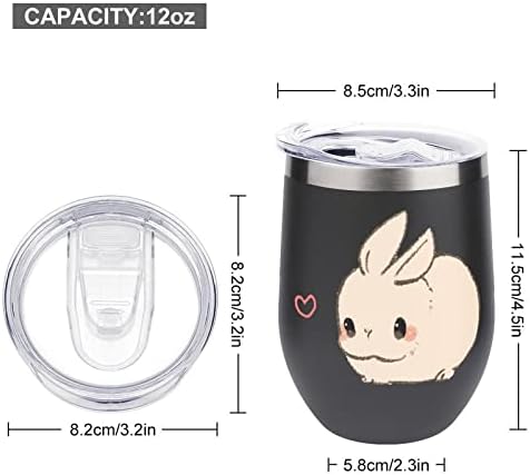 Kawaii zečji šalica vakuum vakuum izolirana šalica nehrđajućeg čelika kava za kavu putnička boca 12 oz s poklopcem