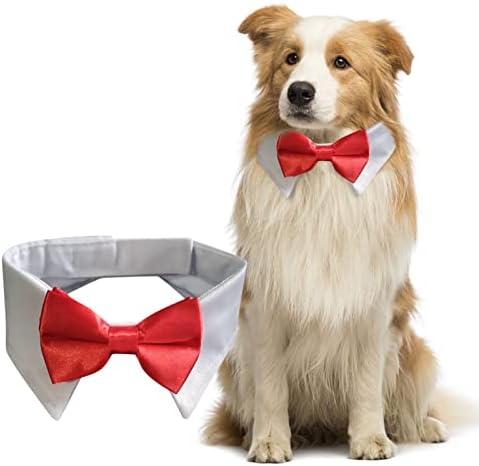 Pianpianzi podesivi pseći vrat kravata ovratnik za pse s crnim kravatom vjenčanje Svečani pseći ovratnici za male srednje velike pse