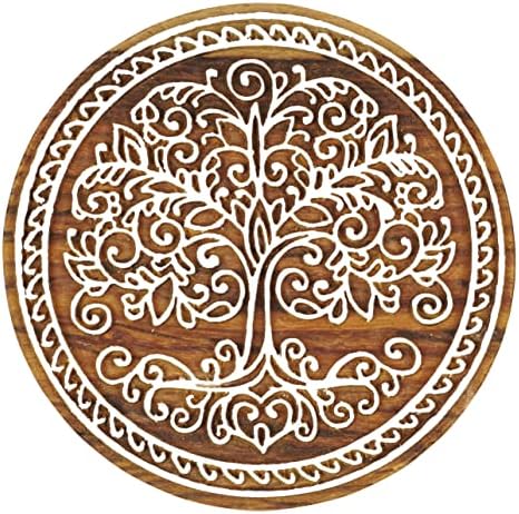 Iba indianbeautifult tekstilni tiskarski blok stablo života ručno isklesani drveni pečat drveni blok tisak Tekstilni pečat za blokove