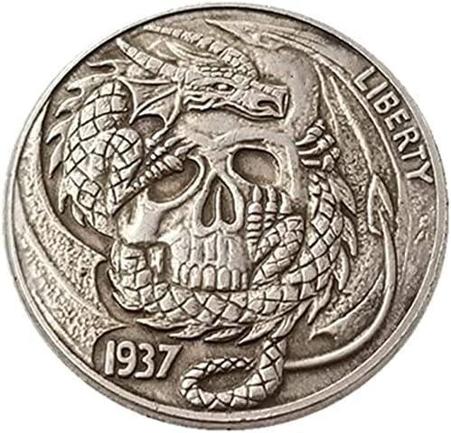 Antikni zanat Wanderer Coin Buffalo Coin Coin Coin Old Silver Dollar Silver okrugli srebrni novčić 324
