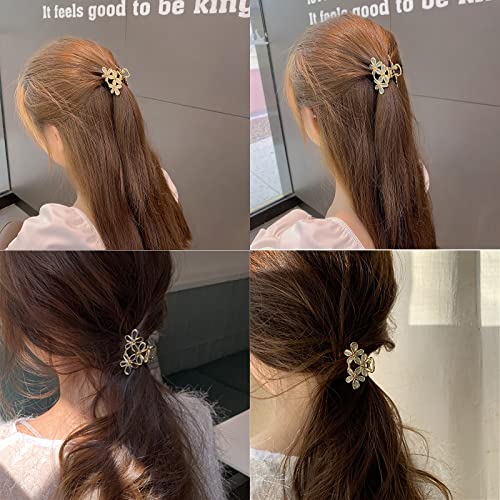 Vintage male cvjetne kandže za kosu Elegantni trendi zlatni metalni klip za kandže za gustu kosu Slatka pribor za kosu za djevojčice