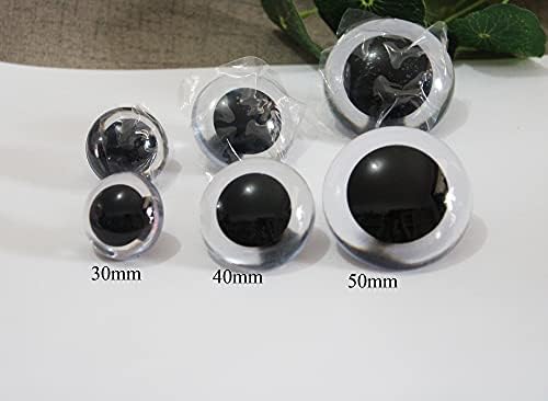 Huongjojo 10pcs/lot 30 mm-40 mm-50 mm bistre okrugle sigurnosne oči + perilica za DIY lutke plišane nalaze lutke-