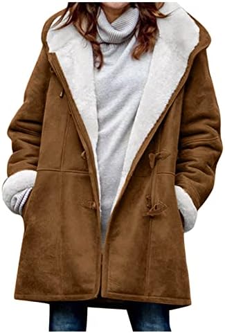 Fragarn Women odjeća moda 2022, ženska casual moda labava solidna kaputa u boji plus džepna jakna od runa