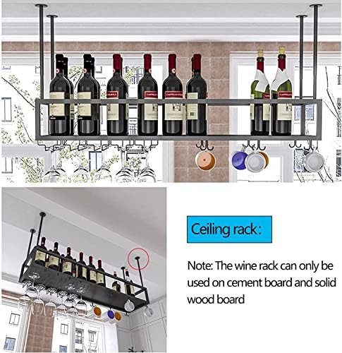 Viseće stalak za vino stalak za vino stalak ispod ormara, držač za vino za vino vino stalak za boce za vino, metalni crni stalak za