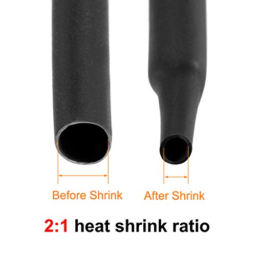 uxcell toplina SHIRNK CIBING, 40 mm dia 66 mm ravna širina 2: 1 omjer omjenjiv cijev za cijev kabel za kabel 2m - crna