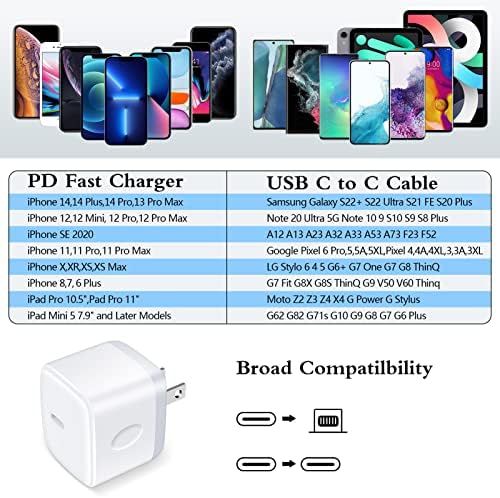30W USB-C adapter za napajanje za iPhone 14 Plus 13 12 11 Pro Max, 8 7 6 Plus, iPad Pro, PD 3.0 USB C zidni punjač Brzi blok punjenja