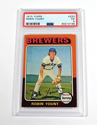 1975. Topps Robin Yount 223 Rookie Brewers PSA 5 ex bejzbol s ocjenom kartice