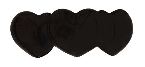 Karavan francuski automatski barrette u 3 srčanog dizajna, crno