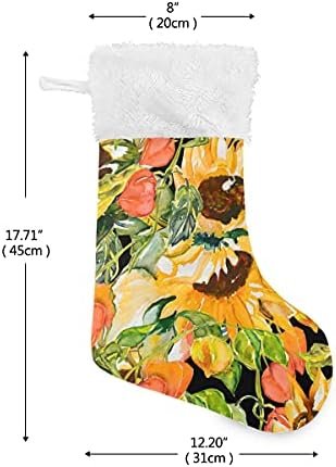 Domiking jesenski suncokreti božićna čarapa Klasična velika čarapa Personalizirana božićna čarapa ukrasa za blagdansku obiteljsku zabavu
