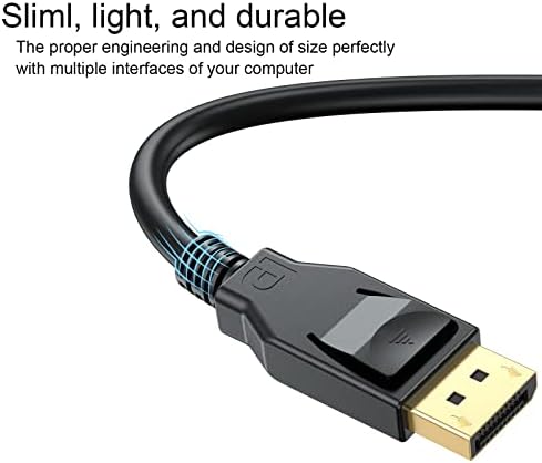 UVI2 8K DisplayPort za DisplayPort 1.4 kabel, VESA certificirani kabel za prikaz zaslona 6FT, DP do DP kabelskog kabelskog kabela [1440p@144Hz,