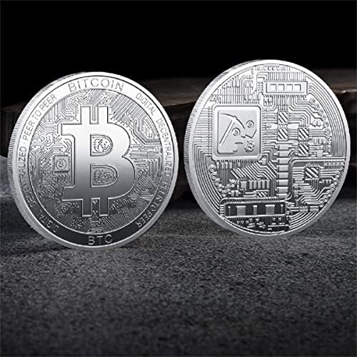 Nova tipa 40 mm * 3 mm Bitcoin Virtual Coin Commumorative Metal Metal Crafts Zlatni novčići srebrni novčići