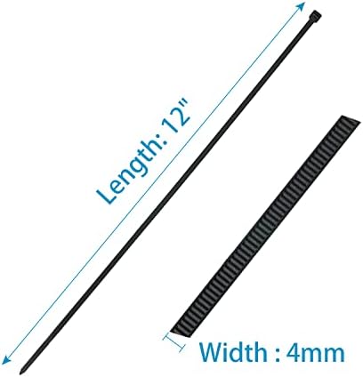100 pcs kabel Zip kravate teške dužnosti 12 inča, vrhunske plastične žice s zateznom čvrstoćom od 50 kilograma, samo-zaključavanjem