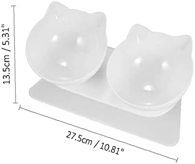 Eelabper mačka zdjela mačja hrana Hranjenje uzdignute nagnute platforme dvostruka zdjela za kućne ljubimce sa stajalicom 15 ° povišeni