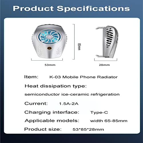SAWQF prijenosni mobilni telefon radijator za hlađenje navijača za hlađenje za igranje mobilnog telefona