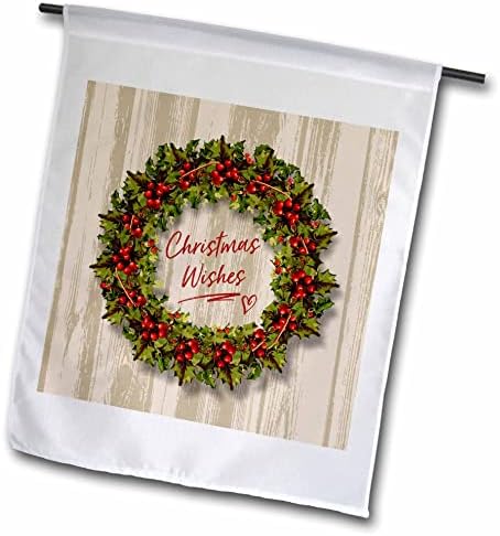 3Drose Slika dizajna vijenaca Holly Wight s tekstom božićne želje - nije pravo drvo - zastave