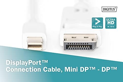 Digitus 2M Mini DP mužjaka do DP mužjaka Priključni kabel - bijeli