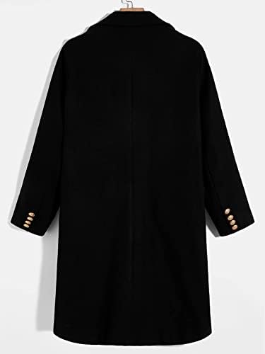 Oshho jakne za žene - Muškarci preklopni džep za vrat dvostruki kaput s dvostrukim grudima