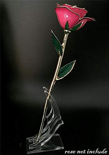 LovingMei 24k zlato duga stabljika Strim Rose Stand - Clear