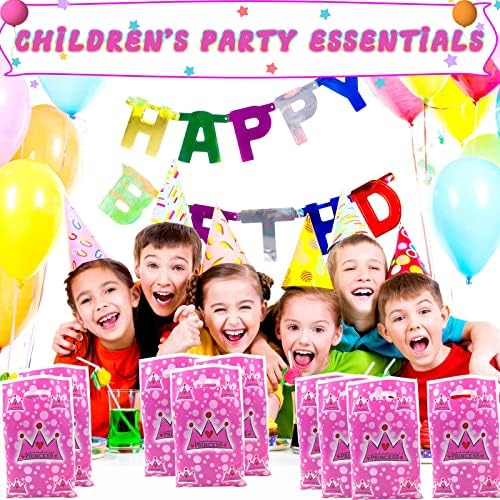 60 PCS Princess Party Torps za djecu, plastične princeze torbe s ručicom poslastice slatkiša za užinu torbi za zabavu za punila za