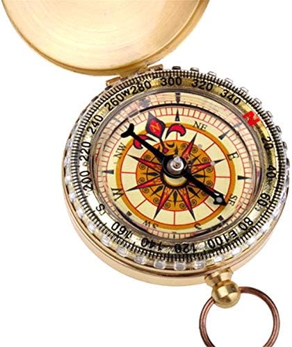 Cozylkx mesingački džepni sat kompas kompas svjetlosni prijenosni compass navigacijski alat za planinarenje kampiranje