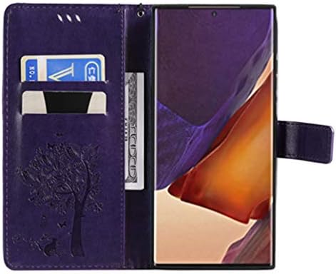 Torbica-novčanik Galaxy Note 20 Ultra,zaštitna torbica Galaxy Note 20 Ultra umjetne kože i reljefni Love Tree Mačka Folio Magnetski