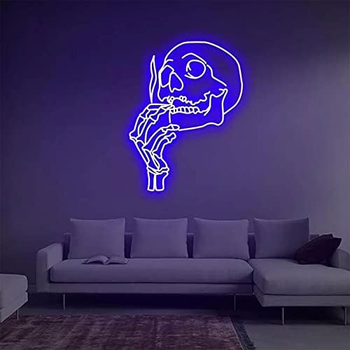 Neonium glava Neon Neon Sign Custom Ručno izrađena umjetnost Neonska svjetla lubanja LED svjetla zidni dekor za spavaće sobe Spavaća