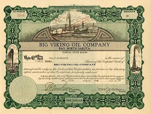 Big Viking Oil Co. - Potvrda o razmjeni