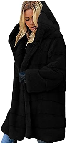 ADSSDQ Lijepa pahuljasta kapuljača kapuljača za ženske kapuljače s kapuljačom bez kapuljača Poslovanje solidne boje zima Zip-up-up-up