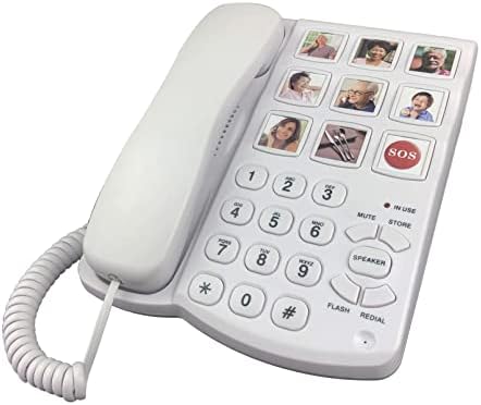 N/veliki gumb starješina starijeg s zvučnikom, zumiranje jedno-ključa s dodirom slike starijeg fiksnog telefona
