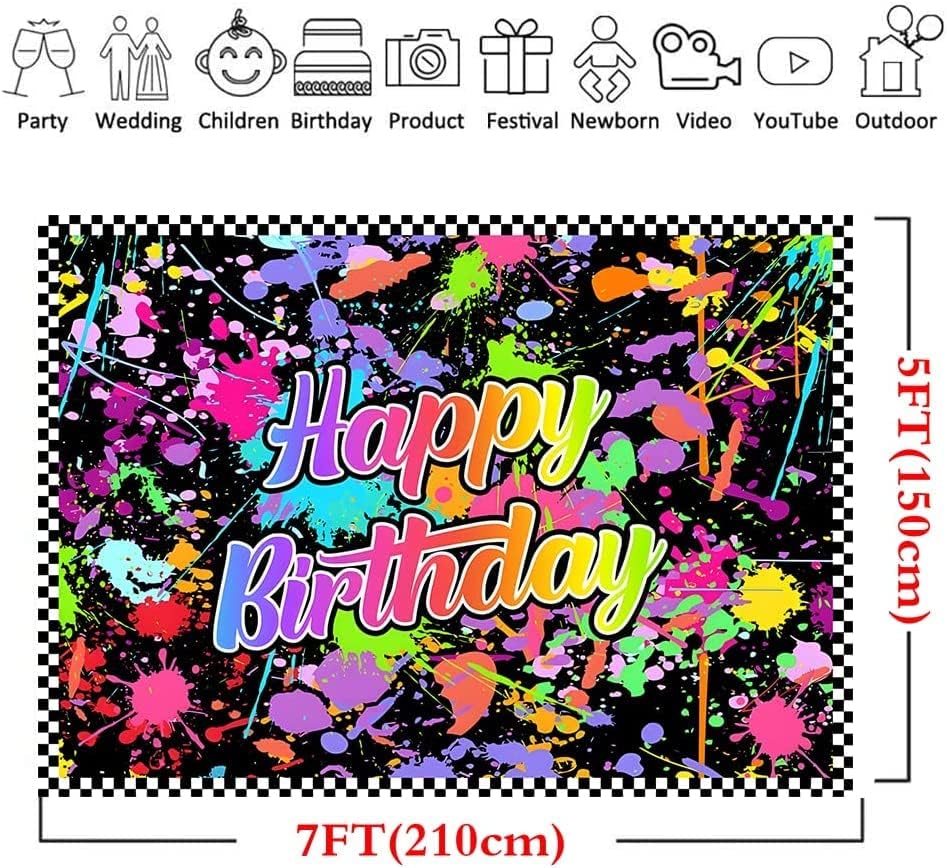 Pozadine za fotografije za rođendan 7-5-5 šarene pozadine za grafite prskanje boje za dječake i djevojčice rođendanske zabave u zatvorenom