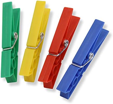 Šarene plastične štipaljke za odjeću od 100 komada i suhe - 01313 vrećica za odjeću, 11 mm 10 inča, bijela