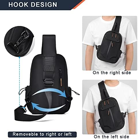 AIWIWH Crossbody Rockpack s USB sučeljem za punjenje, vrećice s prsama s prsama na otvorenom za planinarenje za muškarce za muškarce