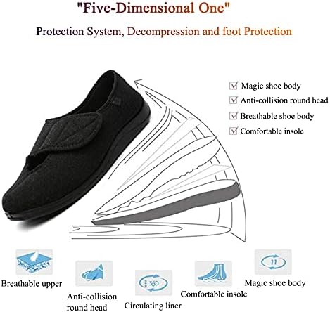 Gycdwjh dijabetičke papuče za muškarce, udobne ortopedske obuće muškaraca široko odgovaraju dijabetičkim papučama otvorene sandale