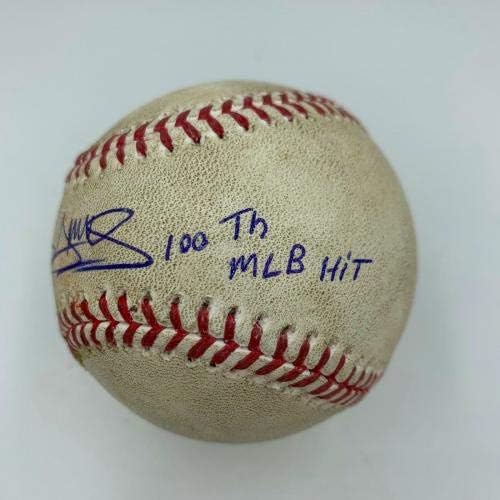 Rijetki Miguel Sano potpisao je 100. igračka igra u karijeri Koristila bejzbol MLB Ovjereno - MLB autograpd igra koristila bejzbol