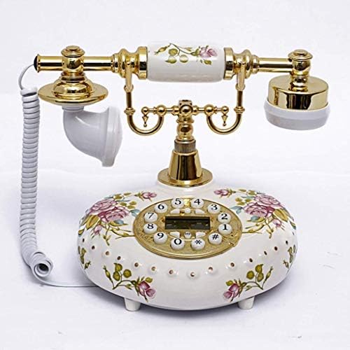 PDGJG ROTARY BIAL Telefon retro staromodni fiksni telefoni s klasičnim metalnim zvonom, telefoniranim telefonom za dom i dekor